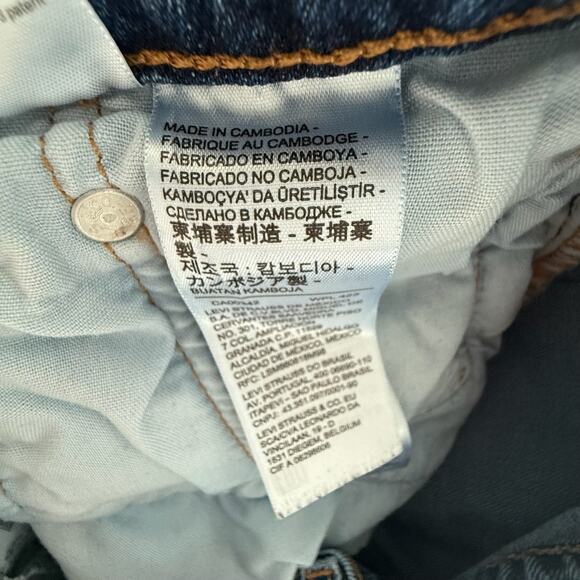 Levi’s 501 Button Fly Jeans W27 L32 High Rise Rigid Classic Blue Denim - Picture 5 of 7